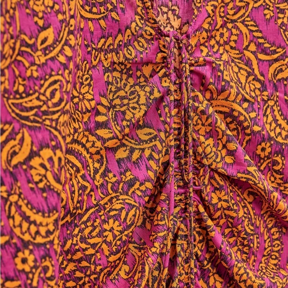 Zara limited edition bohemian print cotton kaftan dress - Picture 4 of 5